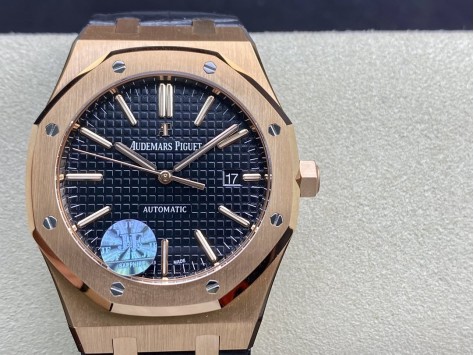 JF廠愛彼皇家橡樹系列全玫瑰皮帶款 AP15400型號Cal.3120機芯41MM複刻手錶  JF廠愛彼皇家橡樹系列全玫瑰皮帶款 AP15400型號Cal.3120機芯41MM複刻手錶