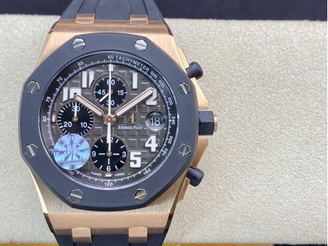 JF厂爱彼AP25940 可选其它颜色盘26170玫瑰金壳胶圈 直径42mm 搭载7750计时机芯复刻手表  JF厂爱彼AP25940 可选其它颜色盘26170玫瑰金壳胶圈 直径42mm 搭载7750计时机芯复刻手表