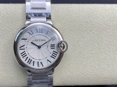 V6廠卡地亞藍氣球系列W6920087腕表（牛皮-精鋼白盤，石英，36毫米）高仿手錶