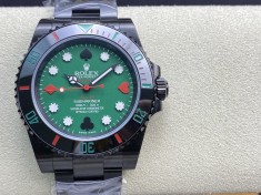 改裝表BLAKEN勞力士最熱門的綠黑水鬼撲克元素SW220機芯40MM複刻手錶