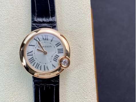 V6廠卡地亞 白氣球尺寸30mm改版同步正品157石英機芯鱷魚皮款複刻手錶 V6廠卡地亞 白氣球尺寸30mm改版同步正品157石英機芯鱷魚皮款複刻手錶