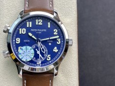 GR工廠最新V2升級版PP百達翡麗時區功能??ref.5524系列Calatrava飛行家旅行時間腕表系列複刻手錶