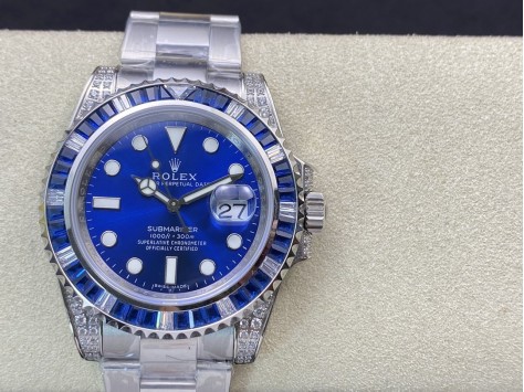 ROF廠渣男羅志祥同款高仿勞力士鑽圈藍水鬼SUB潛航者40MM複刻手錶  ROF廠渣男羅志祥同款高仿勞力士鑽圈藍水鬼SUB潛航者40MM複刻手錶