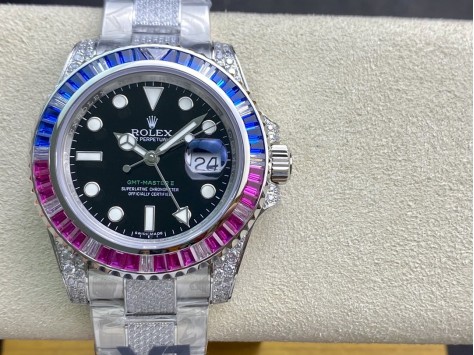 VR廠高仿勞力士 GMT 格林尼治 II 奢華滿鑽複刻手錶  VR廠高仿勞力士 GMT 格林尼治 II 奢華滿鑽複刻手錶