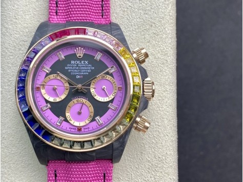 精仿勞力士Rolex ,Rainbow彩虹圈迪通拿風靡上市 Diw的創造力與工藝石英計時機芯複刻手錶