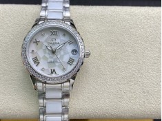 歐米茄淑女珠寶系列採用高端珍珠貝母錶盤時尚女表簡約三針精仿手錶