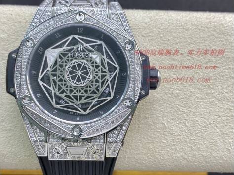 手錶評測仿表HB 全新“豪華版”恒寶 宇舶Big Bang 刺青 滿鑽腕表