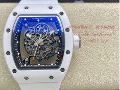 ZF廠手錶新品理查德白陶瓷RM55仿表,N廠手錶  ZF廠手錶新品理查德白陶瓷RM55仿表,N廠手錶