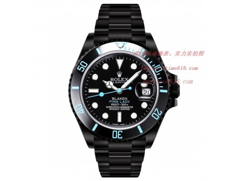 手錶貨源改裝手錶BLAKEN勞力士 Rolex 碳黑鋼皇水鬼系列,N廠手錶